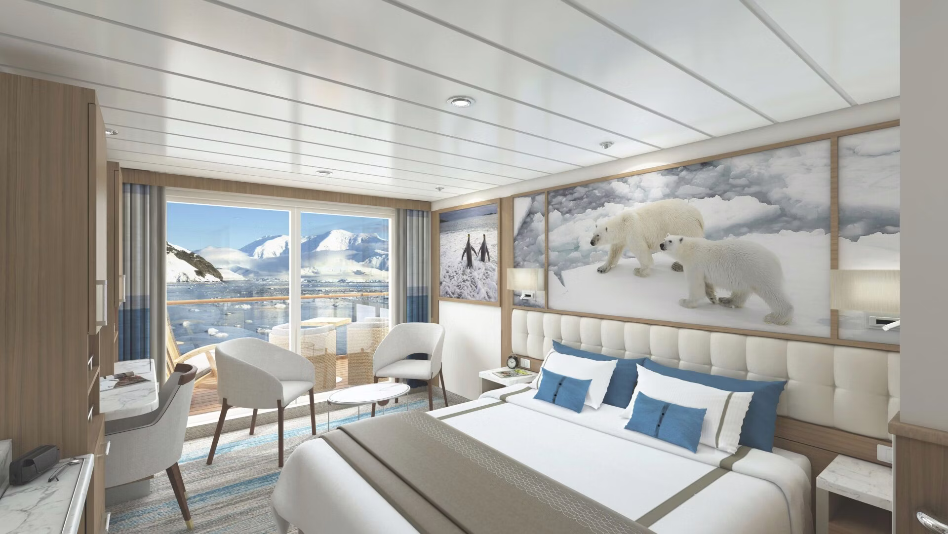 Balcony-Stateroom-A-Render-52-Sunstone-Aurora-160_Pass-Cabin-Type-8_View1_rev2_R_2019-04-03-Cat-A-1-scaled